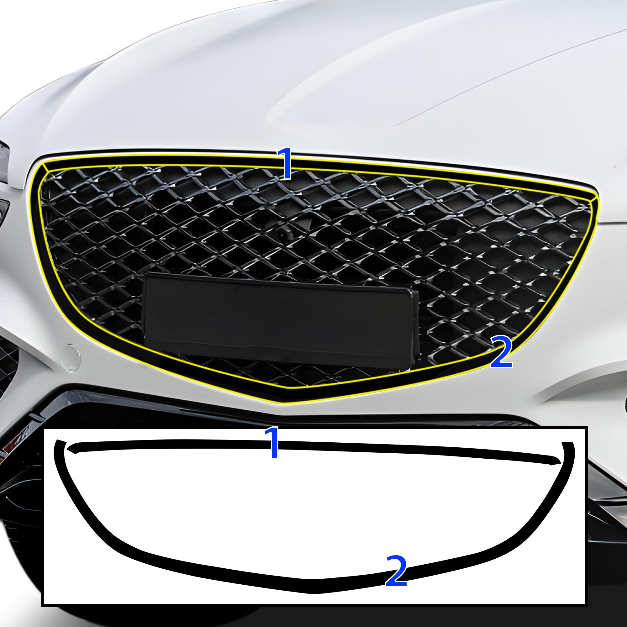 Genesis Ramp Trim Genesis GV70 2022-2026 Window Trim Blackout Chrome Delete Kit – Precut ...