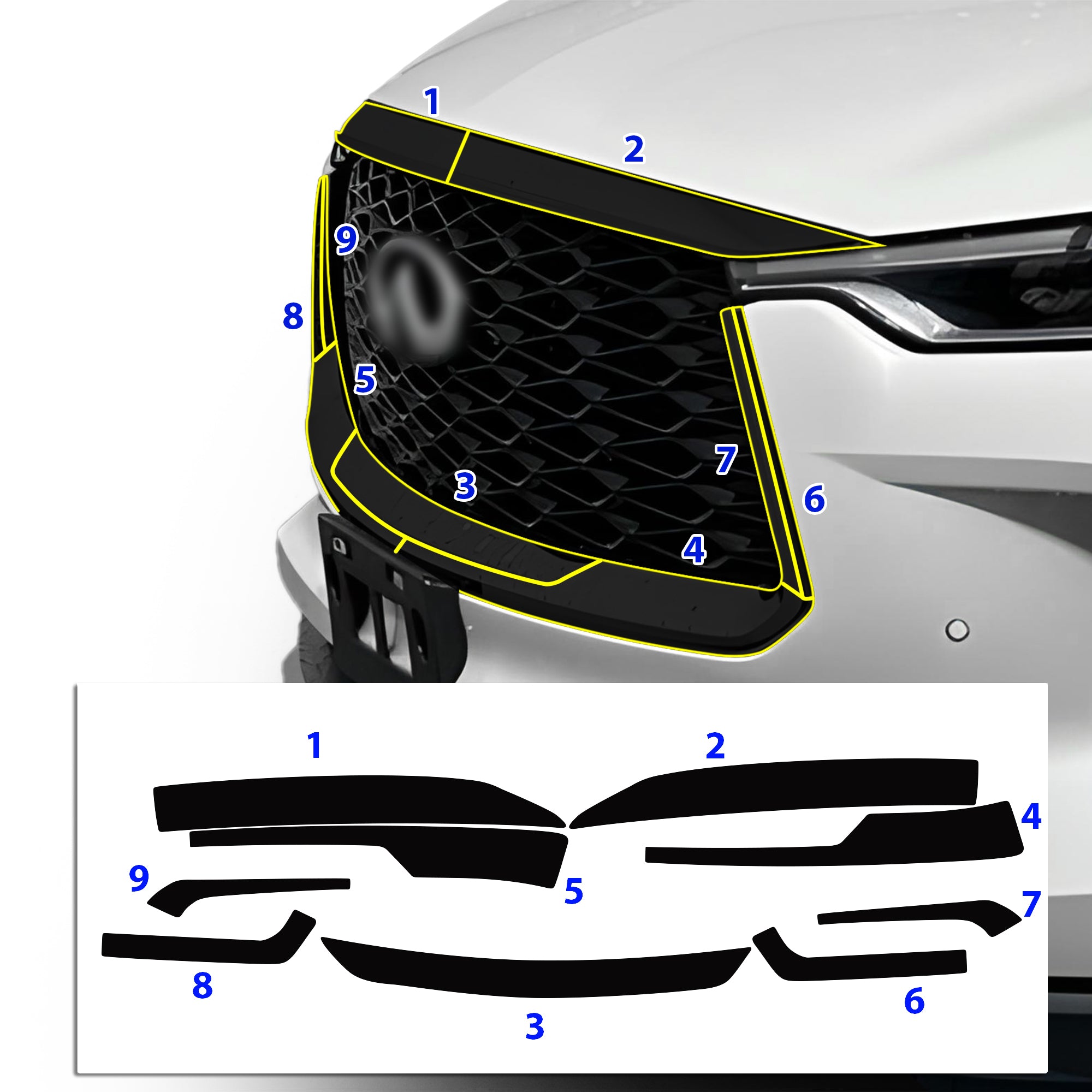Vinyl Chrome Delete Grille Side Window Rear Blackout Decal Stickers Overlay Film Fits Infiniti QX60 2022 - 2025 - Bogar Tech Designs