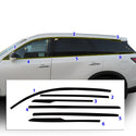 Vinyl Chrome Delete Grille Side Window Rear Blackout Decal Stickers Overlay Film Fits Infiniti QX60 2022-2024