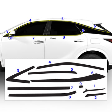 Vinilo Adhesivo Apagón Para Eliminar El Cromo De Las Ventanas Laterales De Lexus IS 2021-2023, Efecto Mate O Brillante Según Elección