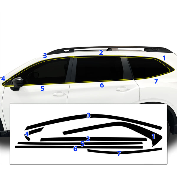 Vinyl Chrome Delete Grille Rear Bumper Wheel Blackout Decal Stickers Overlay Film Fits Subaru Ascent 2023-2024