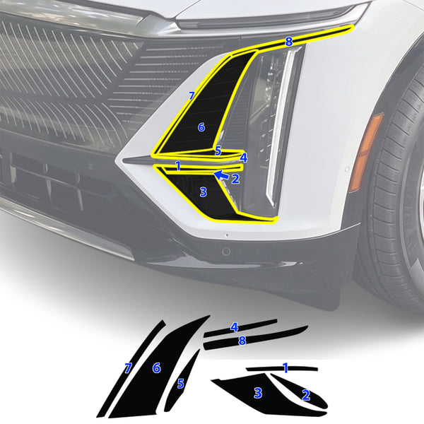 Cadillac Lyriq 2023-2026 Blackout Chrome Delete Kit - Precut Gloss Black Vinyl Overlays