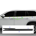 Vinyl Chrome Delete Grille Side Window Blackout Decal Stickers Overlay Film Fits Toyota Grand Highlander 2024 2025