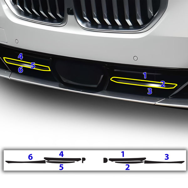 Vinyl Chrome Delete Grille Side Window Blackout Decal Stickers Overlay Film Fits BMW X5