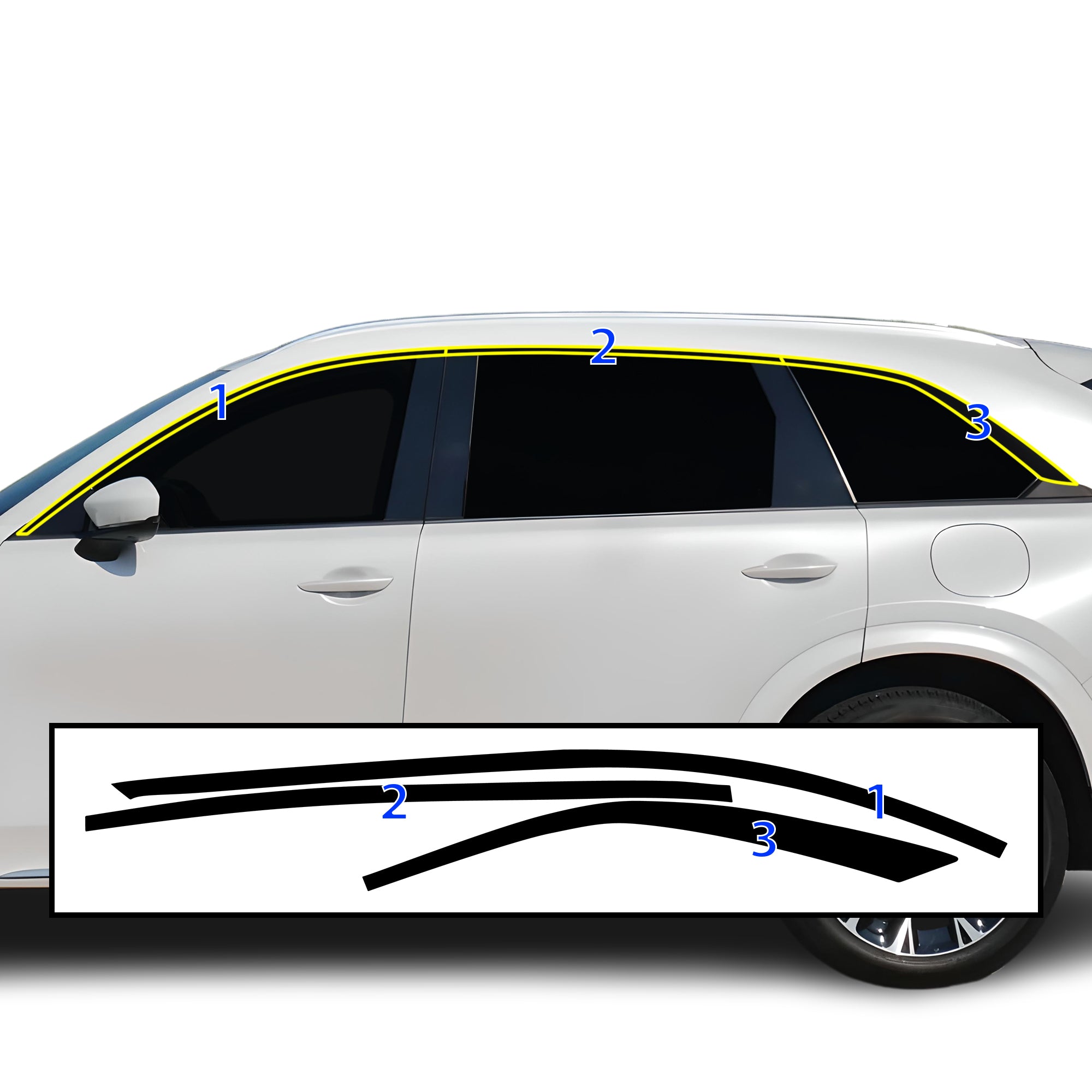 Mazda CX-90 2024-2026 Blackout Chrome Delete Kit - Precut Gloss