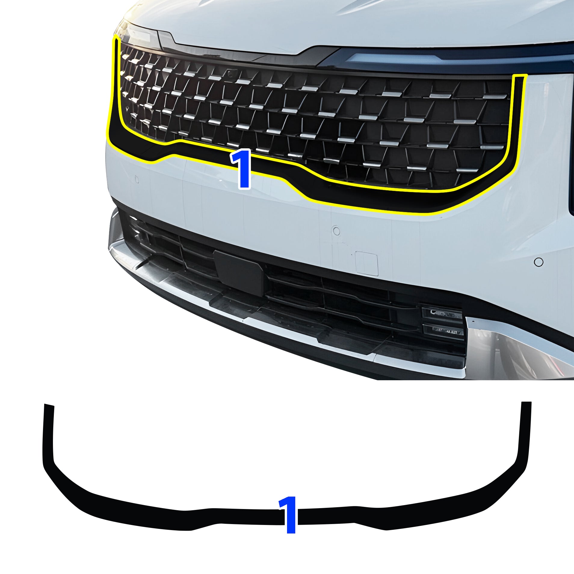 Kia Carnival 2022-2026 Blackout Chrome Delete Kit – Precut Gloss Black Vinyl Overlays