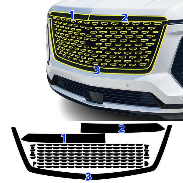 Vinyl Chrome Delete Side Window Blackout Decal Stickers Overlay Film Fits Cadillac Escalade 2021-2024