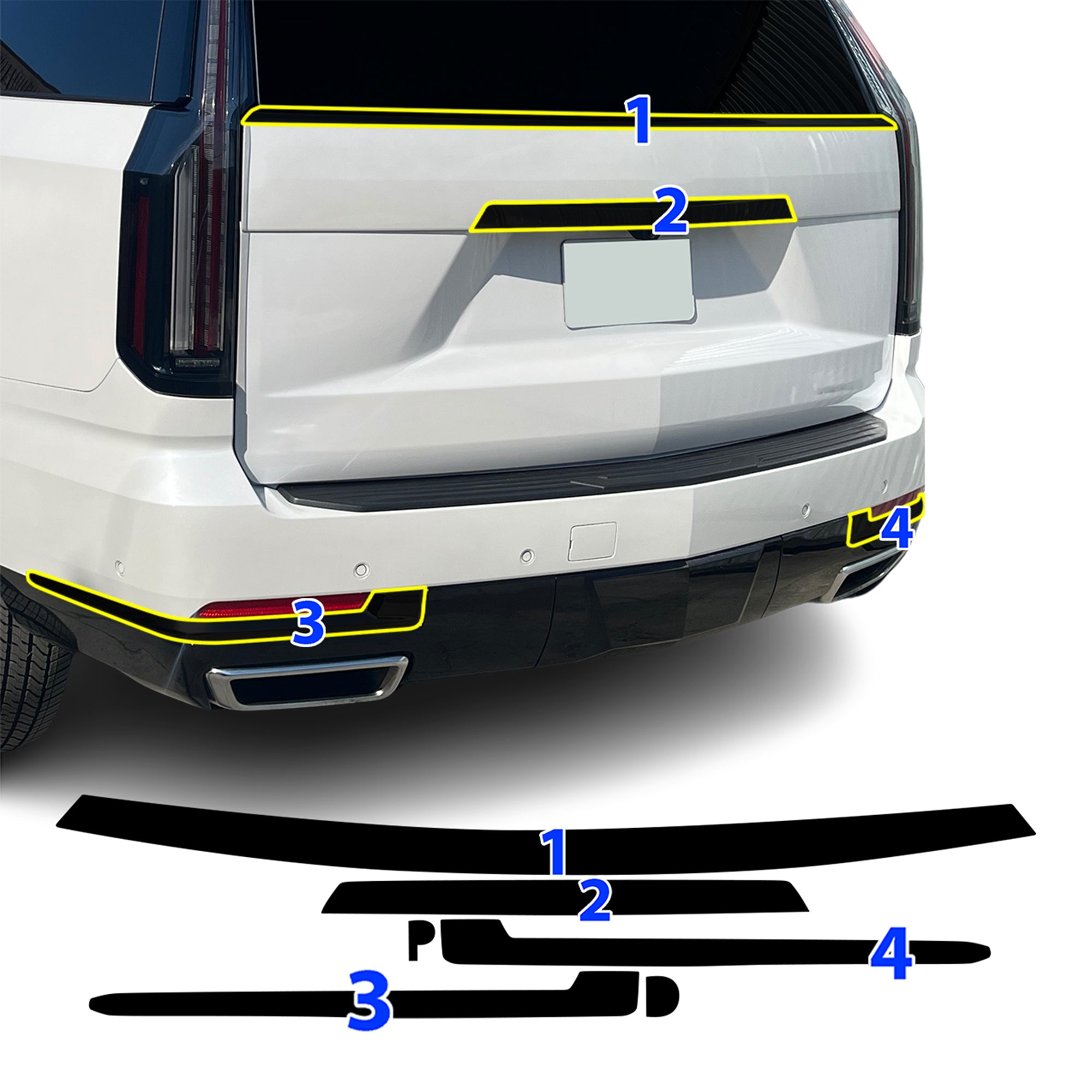 Cadillac Escalade 2021-2026 Blackout Chrome Delete Kit - Precut Gloss Black Vinyl Overlays