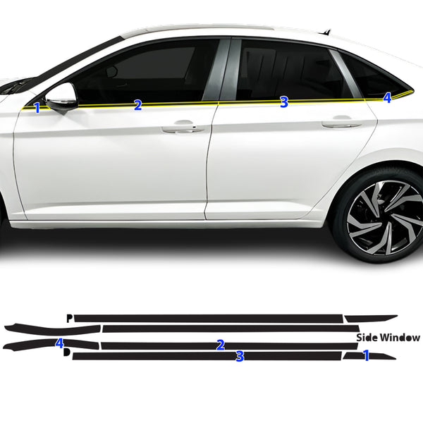 Fits Volkswagen Jetta 2025-2026 Vinyl Chrome Delete Grille Blackout Decal Stickers Overlay Film