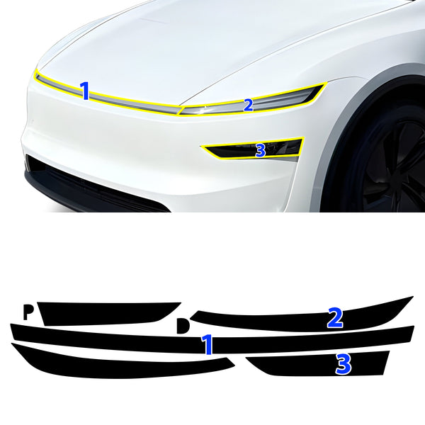 Fits Tesla Model Y 2026 Full Headlight Taillight Precut Smoked PPF Tint Kit Film Overlay
