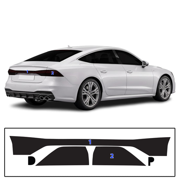 Audi S7 A7 Sportback 2019–2026 Dark Smoke Headlight & Taillight Tint Kit – Precut Vinyl Lens Overlays