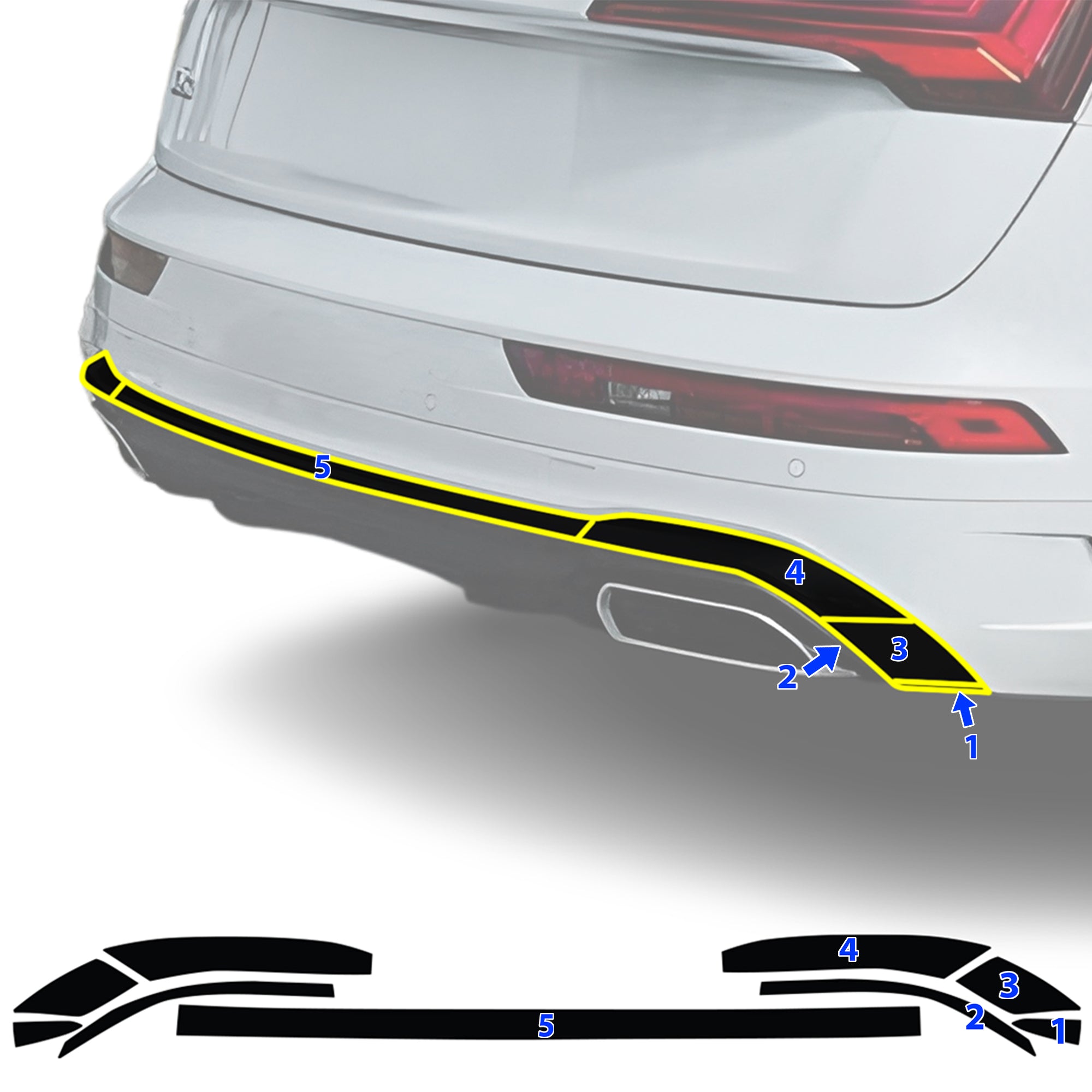 Audi Q5 2019-2025 Blackout Chrome Delete Kit - Precut Gloss Black Vinyl Overlays