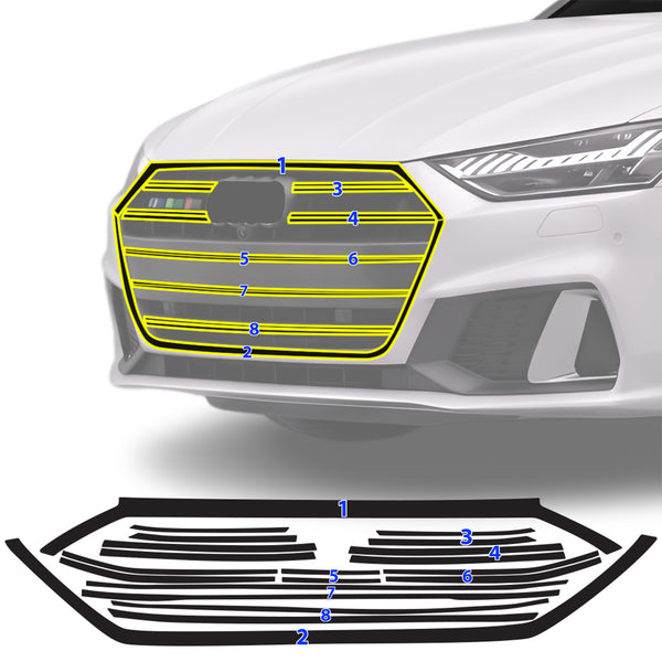 Audi A7 & S7 Sportback 2019-2026 Blackout Chrome Delete Kit - Precut Gloss Black Vinyl Overlays