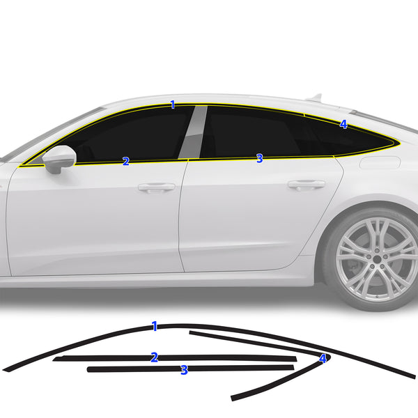Audi A7 & S7 Sportback 2019-2026 Blackout Chrome Delete Kit - Precut Gloss Black Vinyl Overlays