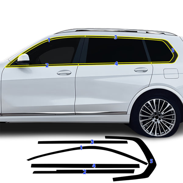BMW X7 2019-2026 Blackout Chrome Delete Kit – Precut Gloss Black Vinyl Overlays