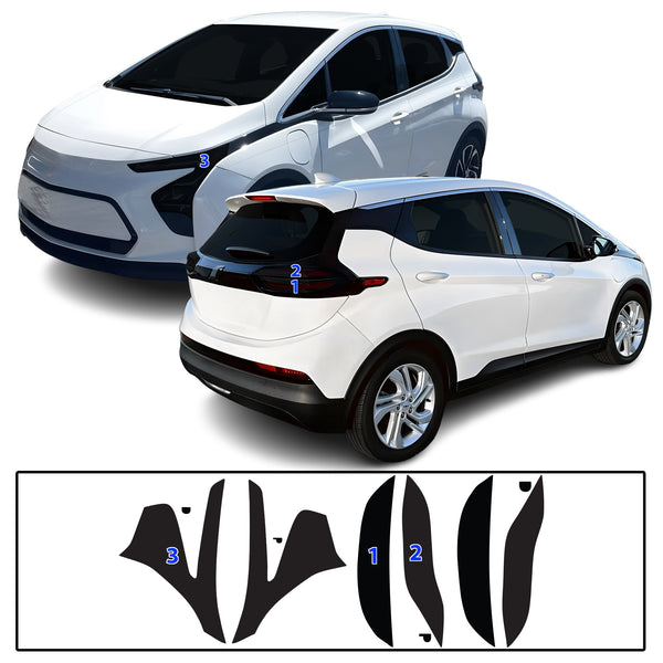 Chevrolet Bolt EV 2022-2023 Dark Smoke Headlight & Taillight Tint Kit – Precut Vinyl Lens Overlays