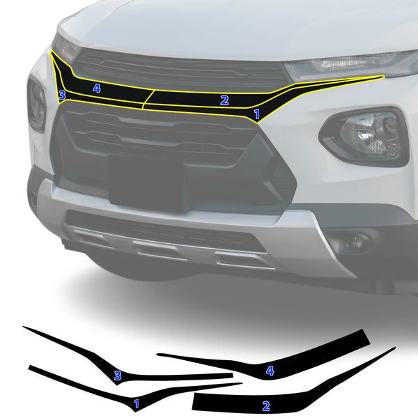 Chevrolet Trailblazer 2021-2023 Blackout Chrome Delete Kit – Precut Gloss Black Vinyl Overlays
