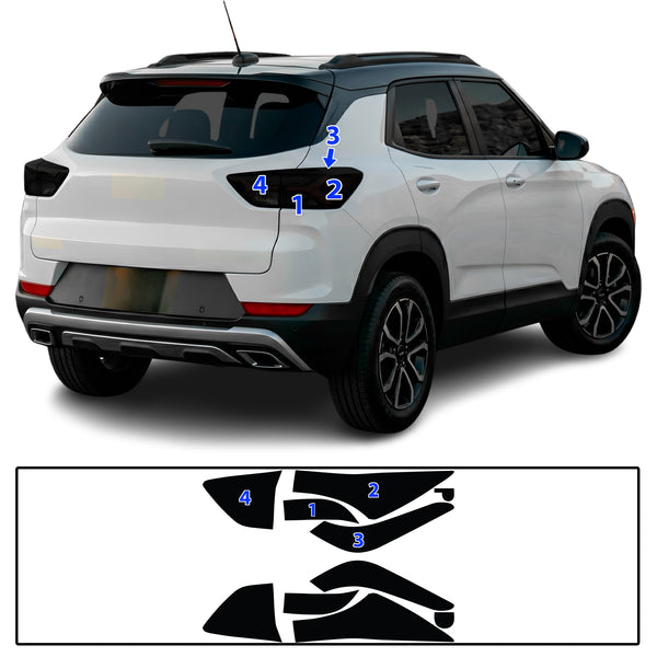 Chevrolet Trailblazer 2021–2023 Dark Smoke Headlight & Taillight Tint Kit – Precut Vinyl Lens Overlays