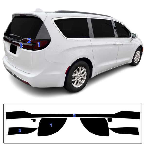 Chrysler Pacifica 2021-2026 Dark Smoke Headlight & Taillight Tint Kit – Precut Vinyl Lens Overlays