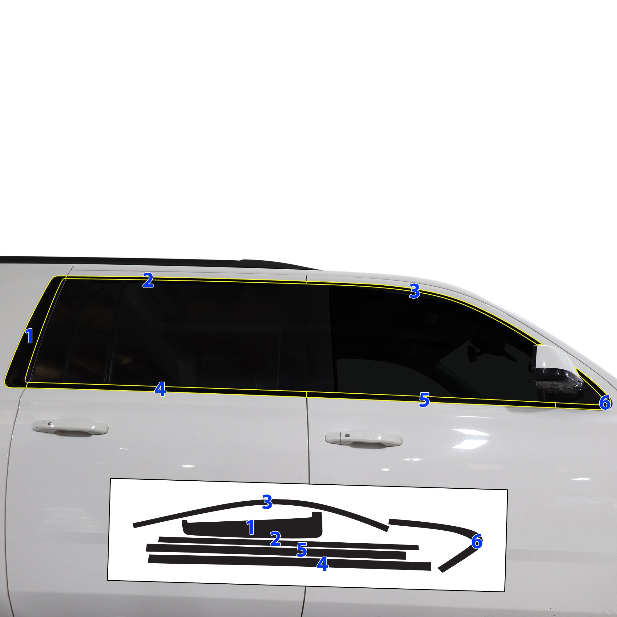 Vinyl Chrome Delete Blackout Decal Stickers Overlay Film Fits GMC Yukon XL 2015 - 2020 - Bogar Tech Designs