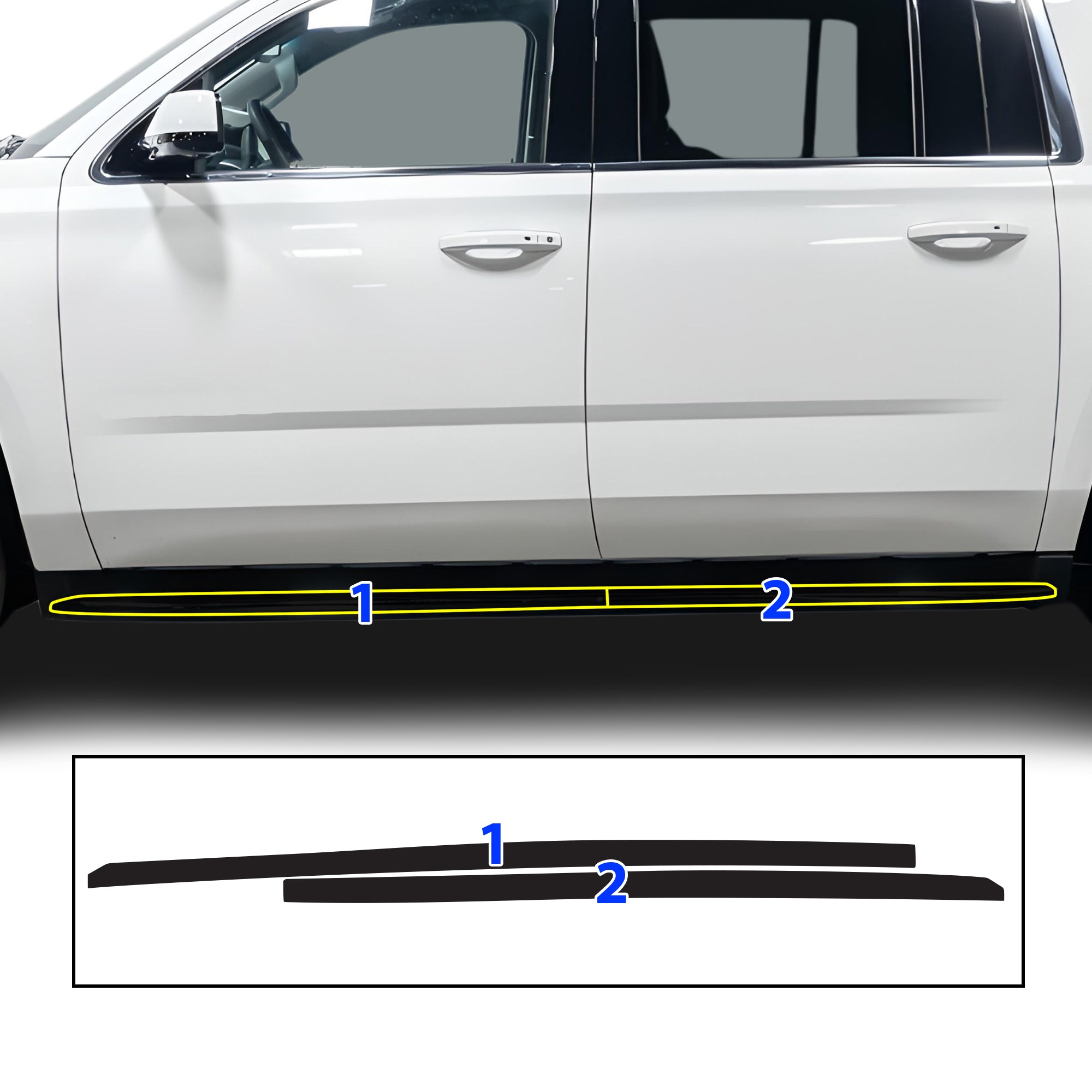 Vinyl Chrome Delete Blackout Decal Stickers Overlay Film Fits GMC Yukon XL 2015 - 2020 - Bogar Tech Designs