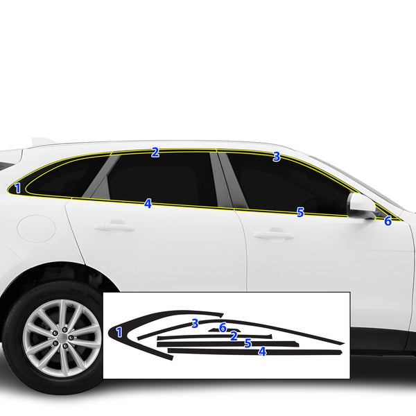 Vinyl Chrome Delete Blackout Decal Stickers Overlay Film Fits Jaguar F-Pace 2017-2020