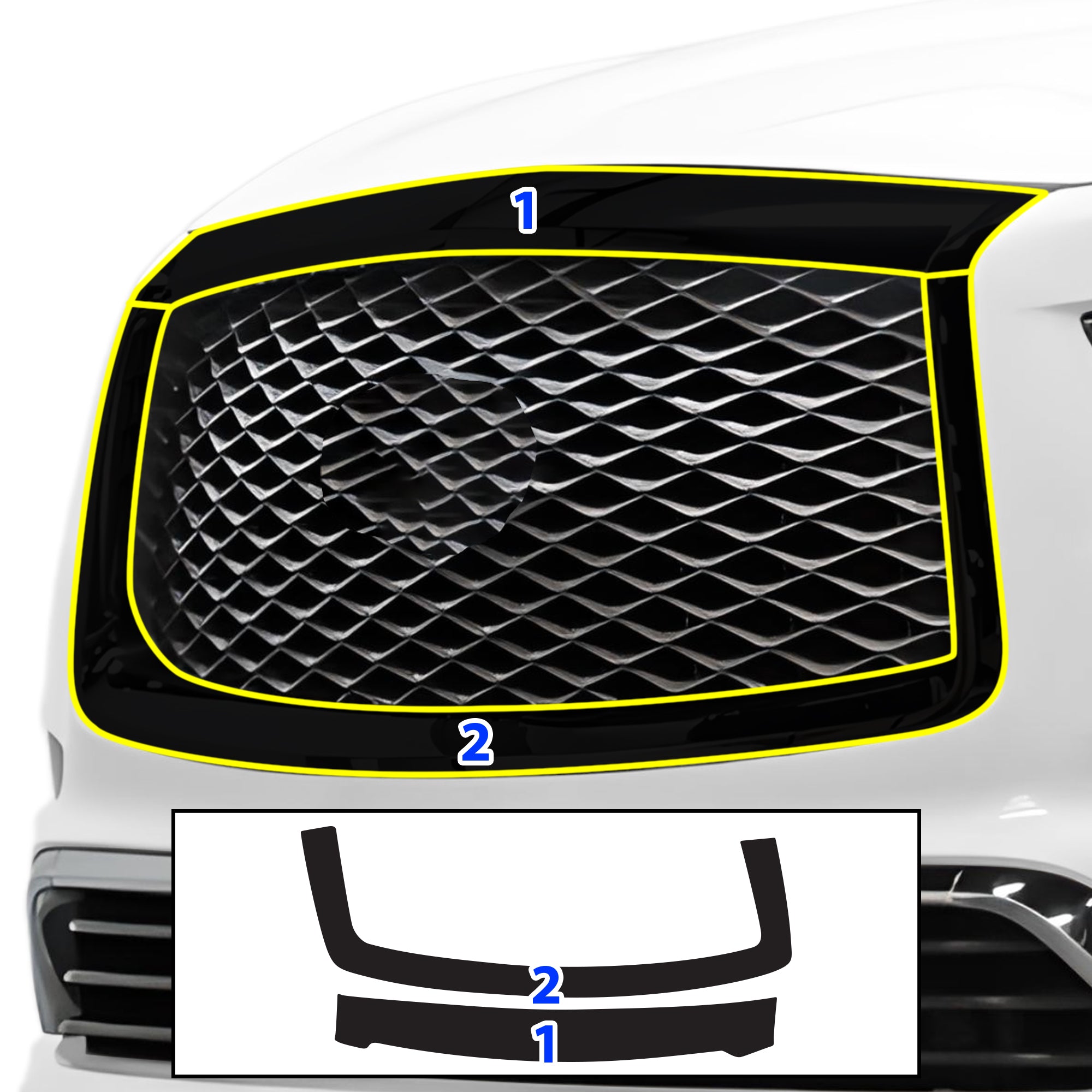 Vinyl Chrome Delete Blackout Decal Stickers Overlay Film Fits Infiniti QX80 - Bogar Tech Designs