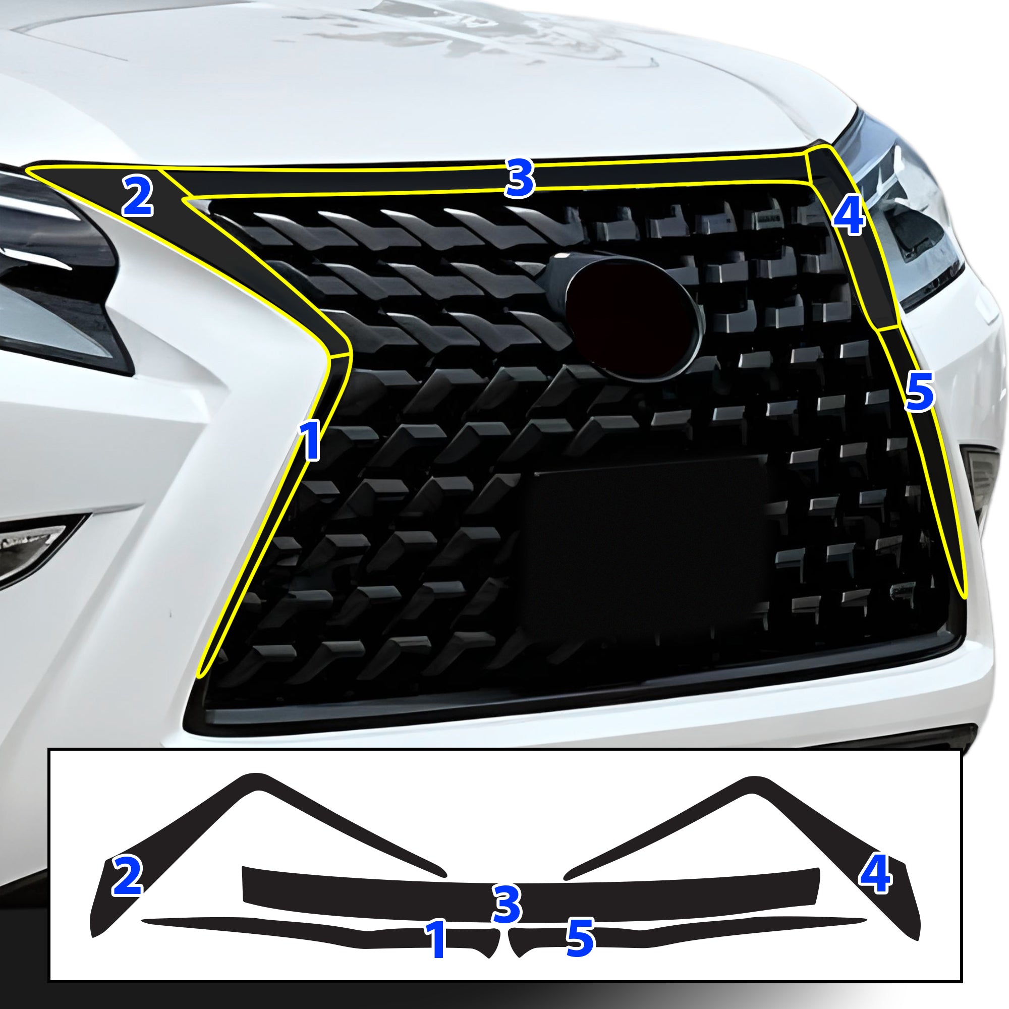 Vinyl Chrome Delete Blackout Decal Stickers Overlay Film Fits Lexus GX 2010 - 2023 - Bogar Tech Designs