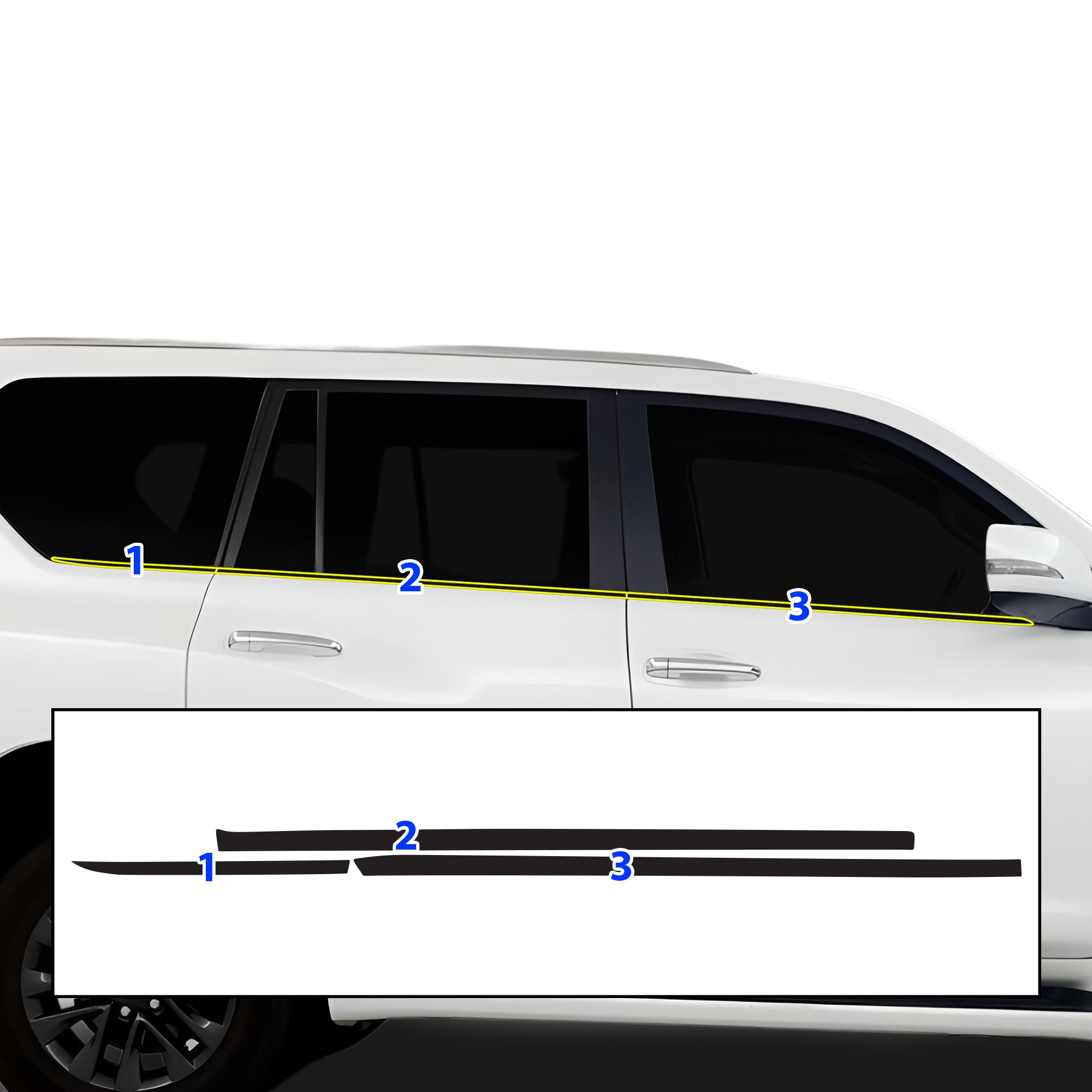 Vinyl Chrome Delete Blackout Decal Stickers Overlay Film Fits Lexus GX 2010 - 2023 - Bogar Tech Designs