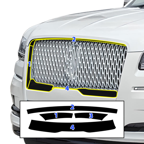 Fits Lincoln Navigator (L) 2018+ Vinyl Chrome Delete Blackout Decal Stickers Overlay Film