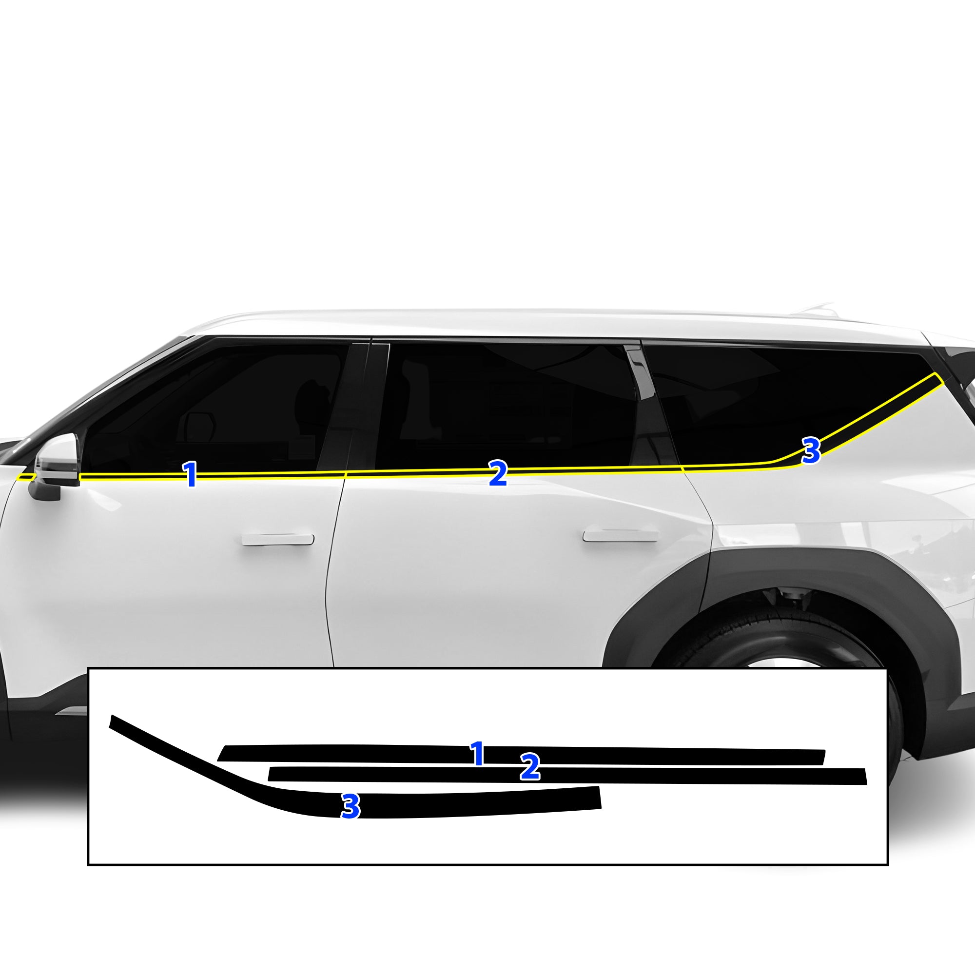 Vinyl Chrome Delete Blackout Decal Stickers Overlay Film Fits Kia EV9 2024 - 2025 - Bogar Tech Designs