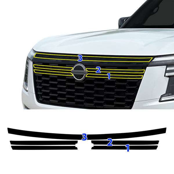 Nissan Armada 2025-2026 Blackout Chrome Delete Kit – Precut Gloss Black Vinyl Overlays Film