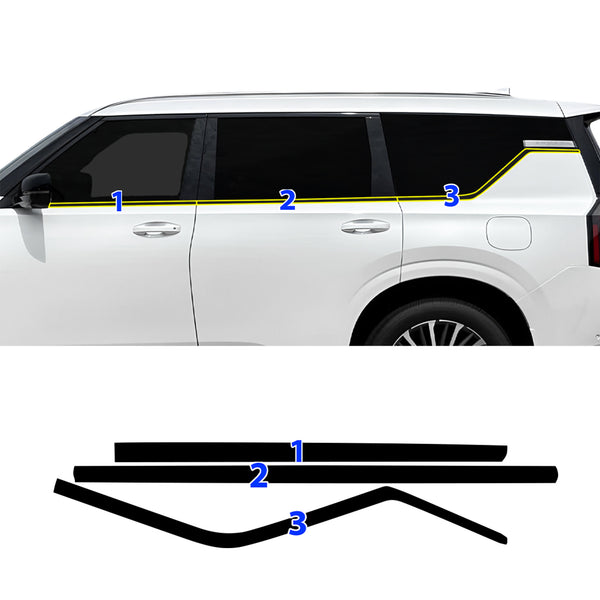 Nissan Armada 2025-2026 Blackout Chrome Delete Kit – Precut Gloss Black Vinyl Overlays Film