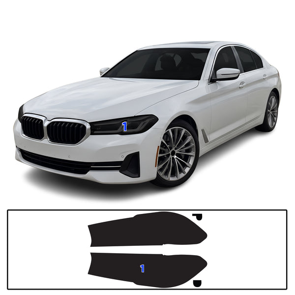 BMW 5 Series 2021–2023 Dark Smoke Headlight & Taillight Tint Kit – Precut Vinyl Lens Overlays