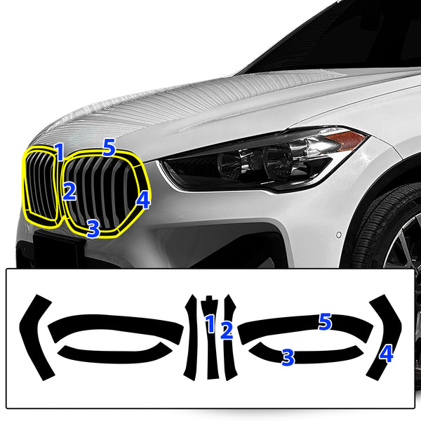 thumbnail image 2 of Deliciousticker Front Bumper Fang Black Decal Overlay For 2024-2026 BMW X5 M-Sport 2 of 3