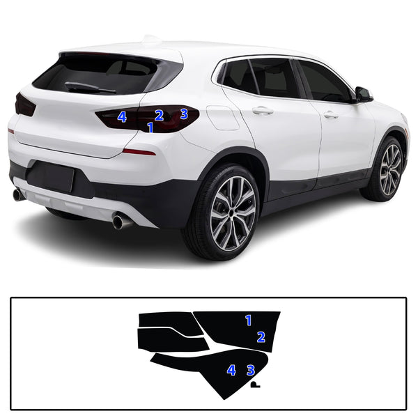 Fits BMW X2 2018-2023 Full Headlight Taillight Precut Smoked PPF Tint Kit Film Overlay