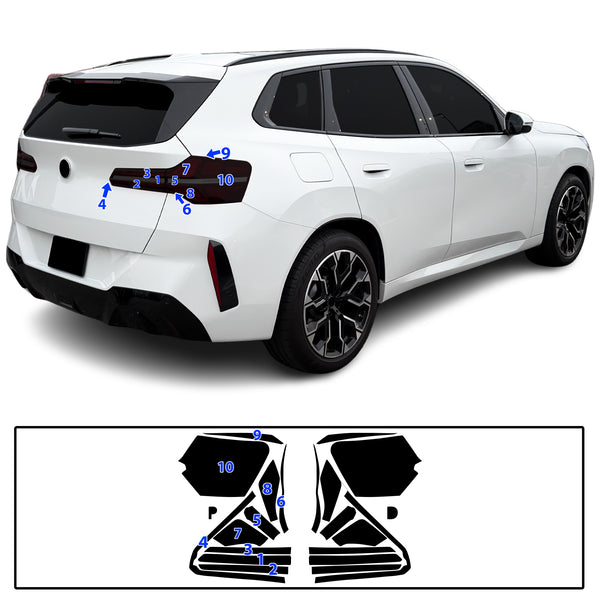 BMW X3 2025-2026 Dark Smoke Headlight & Taillight Tint Kit – Precut Vinyl Lens Overlays Film