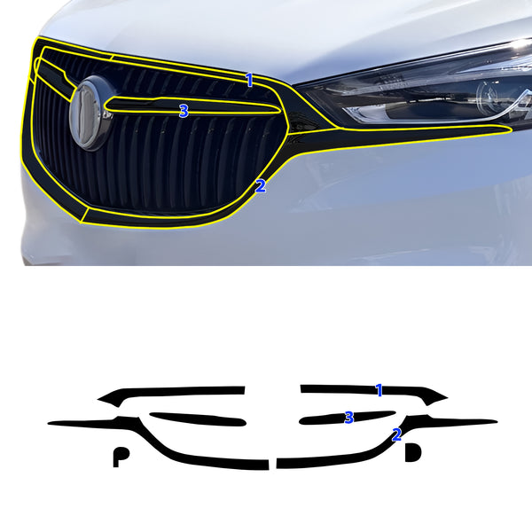 Fits Buick Enclave 2018-2021 Vinyl Chrome Delete Grille Blackout Decal Stickers Overlay Film
