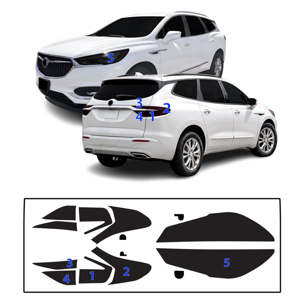 Fits Buick Enclave 2018-2021 Full Headlight Taillight Precut Smoked PPF Tint Kit Film Overlay