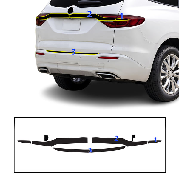 Fits Buick Enclave 2018-2021 Vinyl Chrome Delete Grille Blackout Decal Stickers Overlay Film