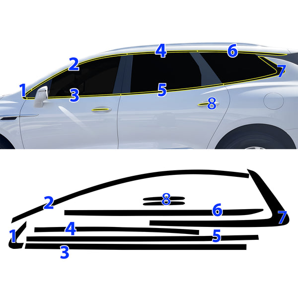 Fits Buick Enclave 2018-2021 Vinyl Chrome Delete Grille Blackout Decal Stickers Overlay Film