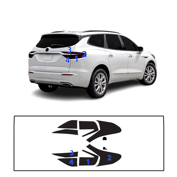 Fits Buick Enclave 2018-2021 Full Headlight Taillight Precut Smoked PPF Tint Kit Film Overlay