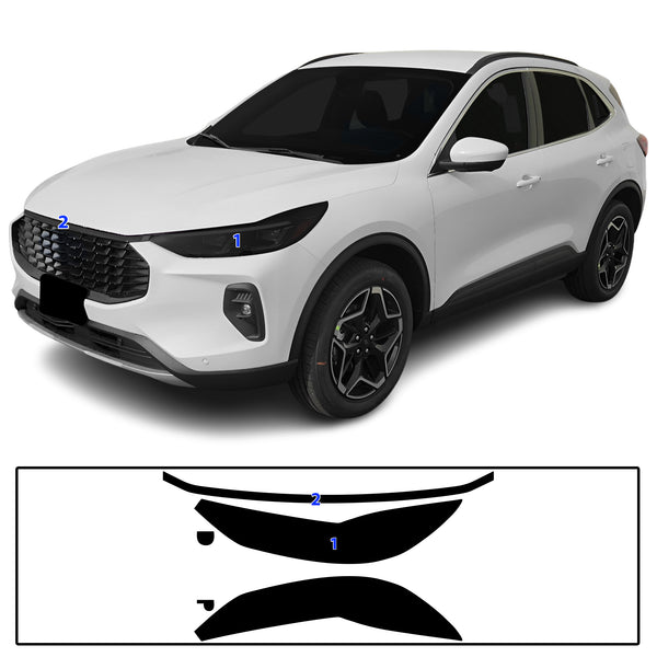 Ford Escape 2023-2026 ST-Line Elite & Platinum Dark Smoke Headlight & Taillight Tint Kit – Precut Vinyl Lens Overlays Film