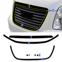 Fits GMC Yukon 2007-2014 Vinyl Chrome Delete Grille Blackout Decal Stickers Overlay Film
