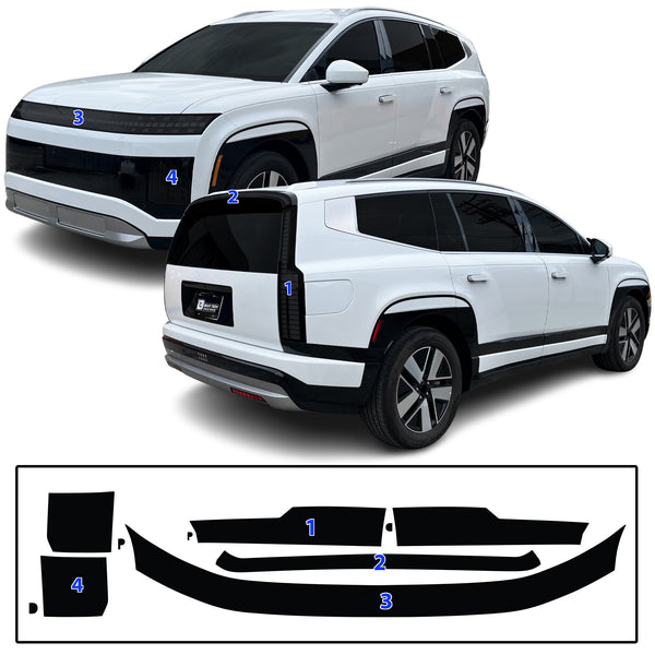 Hyundai Ioniq 9 2026+ Dark Smoke Headlight & Taillight Tint Kit – Precut Vinyl Lens Overlays Film