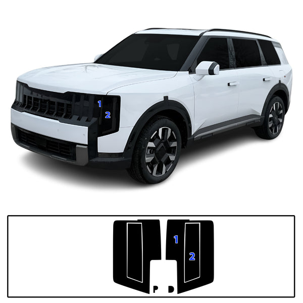 Kia Telluride 2027+ Dark Smoke Headlight & Taillight Tint Kit – Precut Vinyl Lens Overlays Film