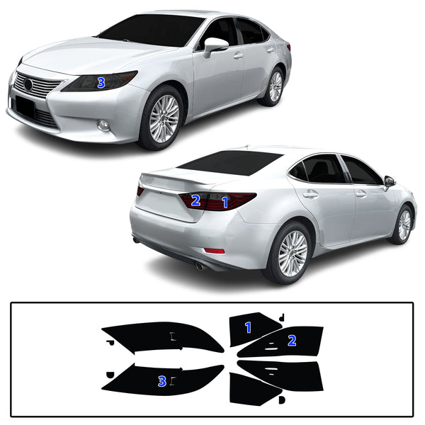 Fits Lexus ES 2013-2015 Full Headlight Taillight Precut Smoked PPF Tint Kit Film Overlay