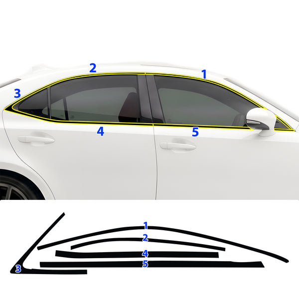 Fits Lexus IS 2017-2020 Vinyl Chrome Delete Grille Blackout Decal Stickers Overlay Film