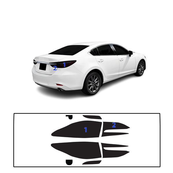 Fits Mazda Mazda6 2018-2021 Full Headlight Taillight Precut Smoked PPF Tint Kit Film Overlay