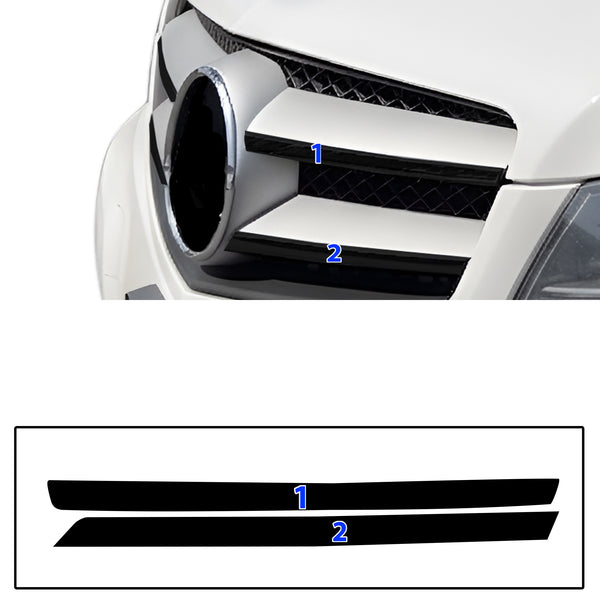 Fits Mercedes-Benz C250 2012-2015 Vinyl Chrome Delete Grille Blackout Decal Stickers Overlay Film
